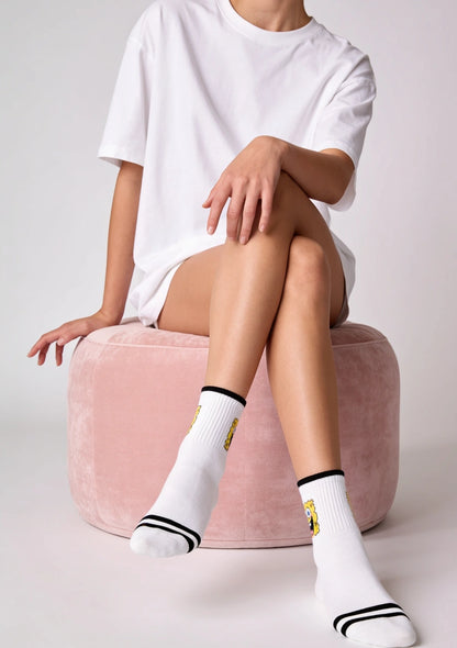 Lange Socken mit Cartoon-Charakteren
