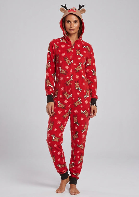 Damen Weihnachts-Themen Einteiler Pyjama