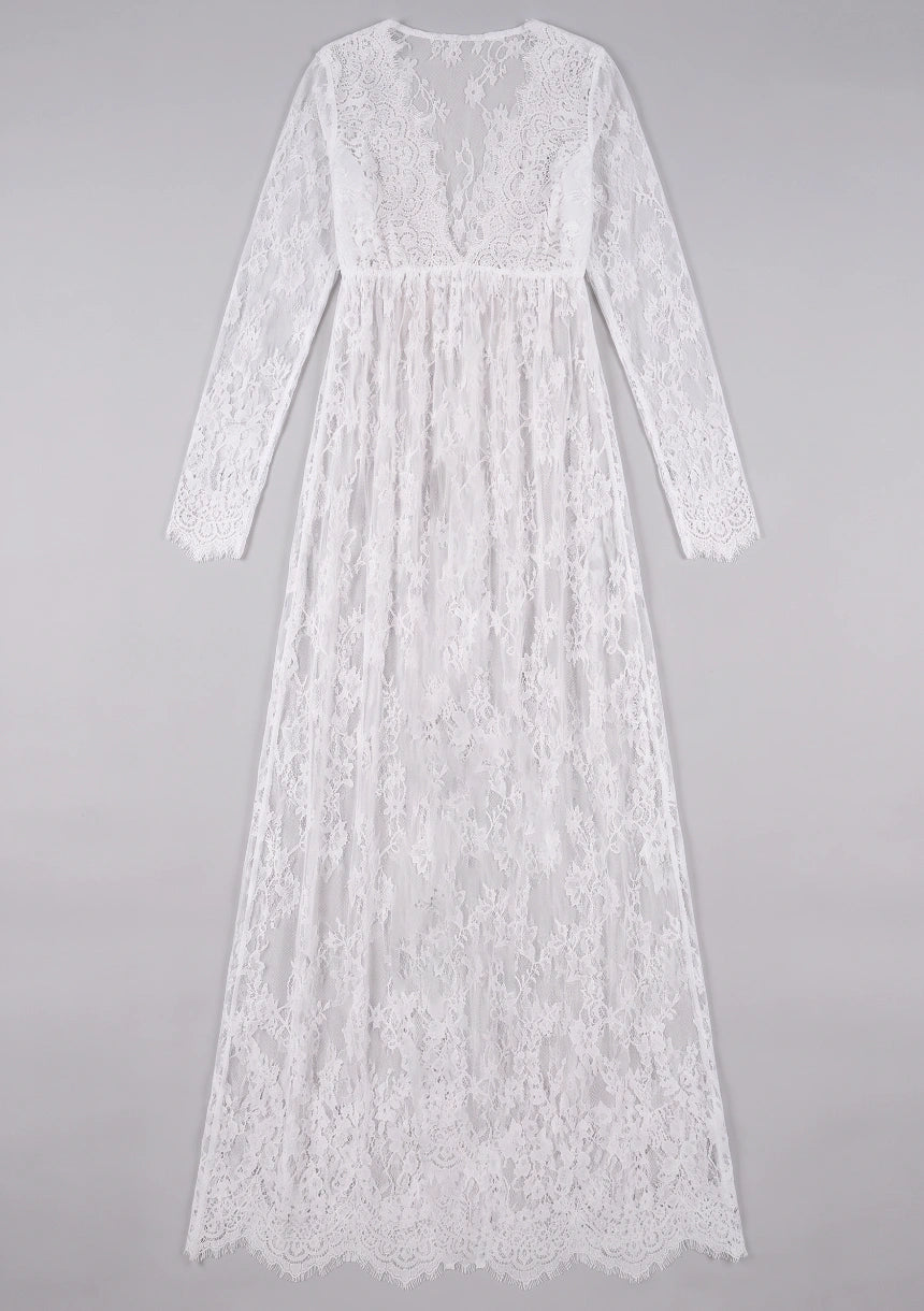Langes Spitzen-Nachtkleid