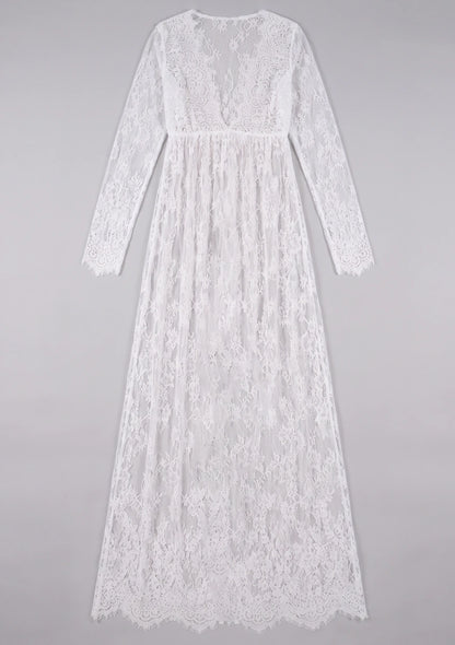 Langes Spitzen-Nachtkleid