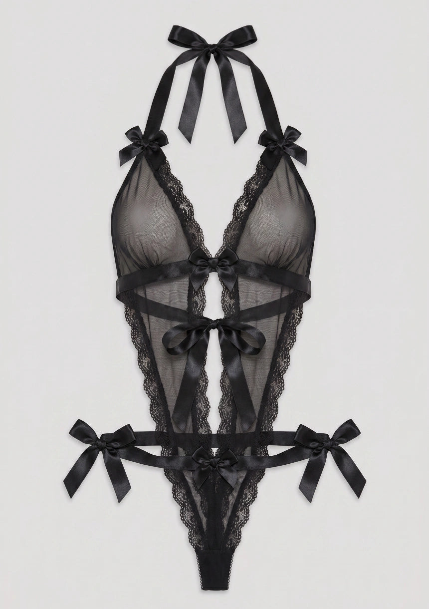 Spitzen-Bodysuit mit offenem Rücken