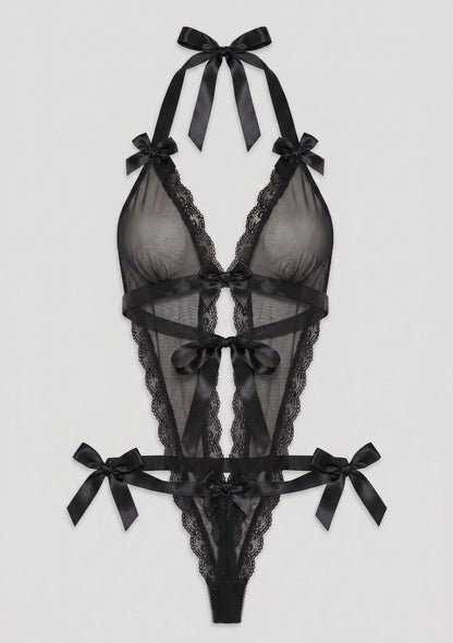 Spitzen-Bodysuit mit offenem Rücken