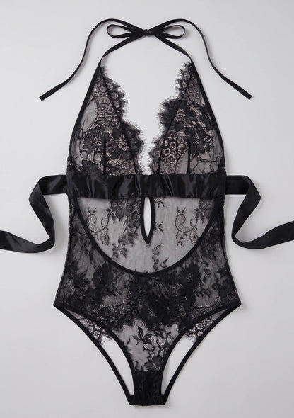 Spitzen-Bodysuit mit Rückenschnürung