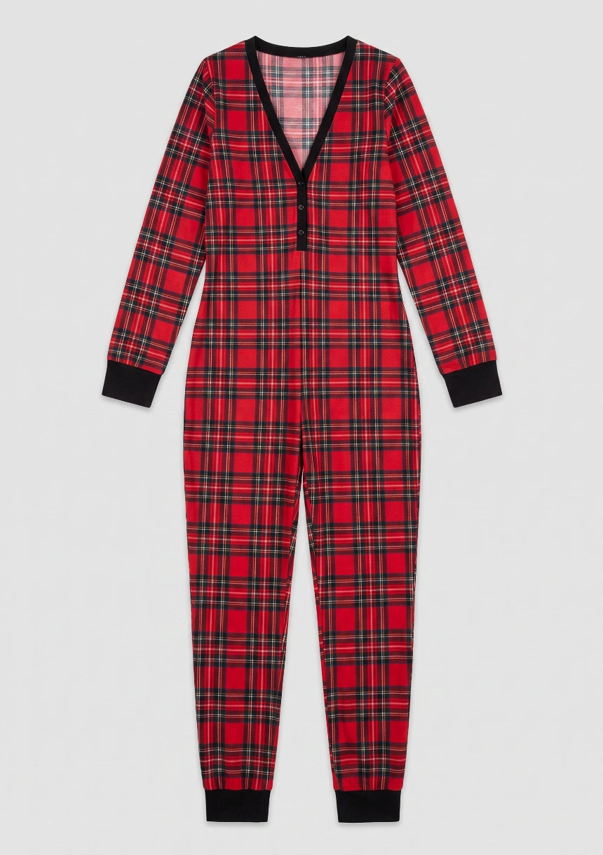 Damen Weihnachtsdruck Einteiler Pyjama