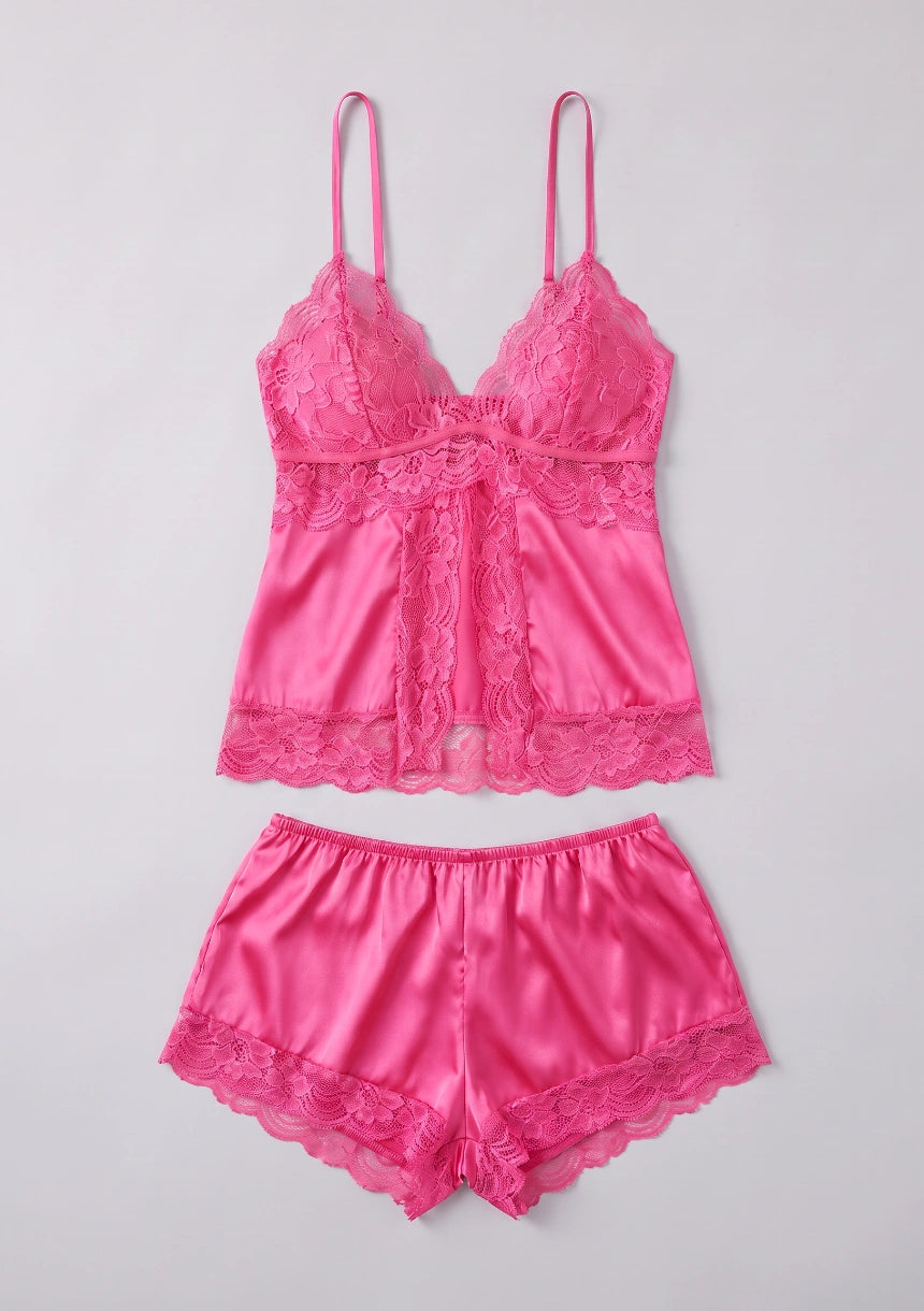 Lässiges Satin-Pyjama-Set