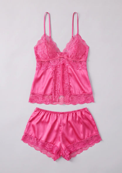 Lässiges Satin-Pyjama-Set