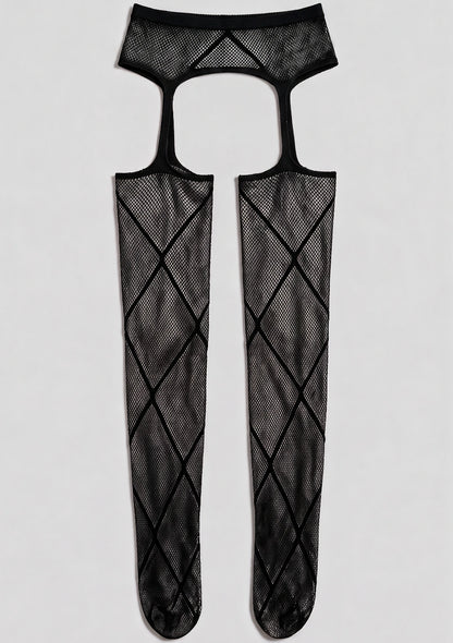 Netzstrümpfe mit Strapshalter-Design