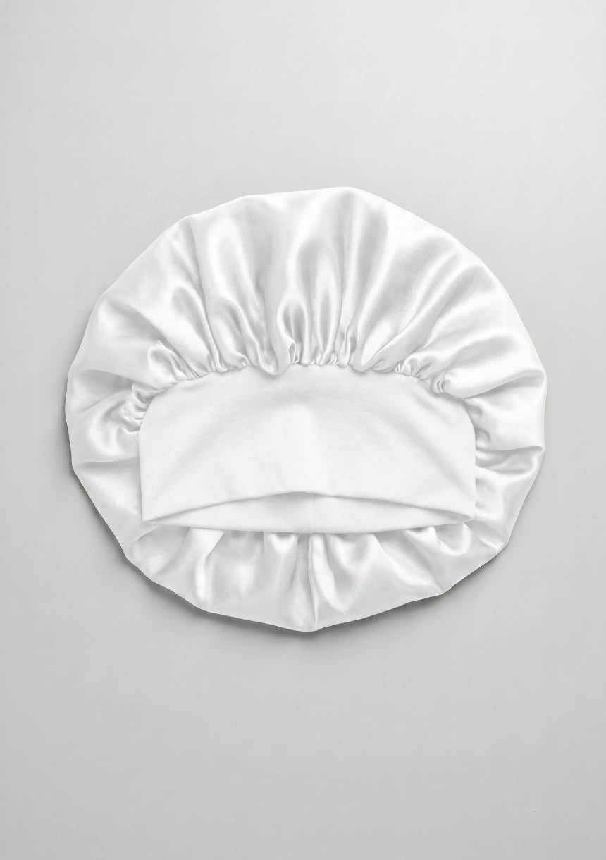 Satin Schlafhaube mit breitem Gummiband