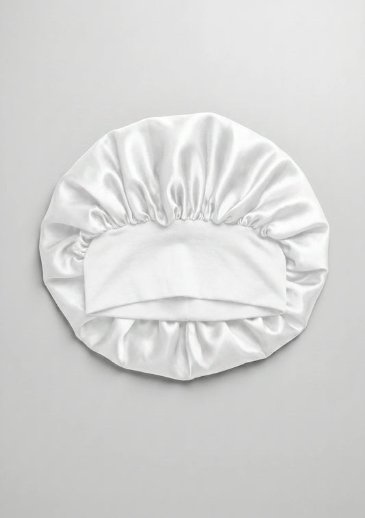 Satin Schlafhaube mit breitem Gummiband
