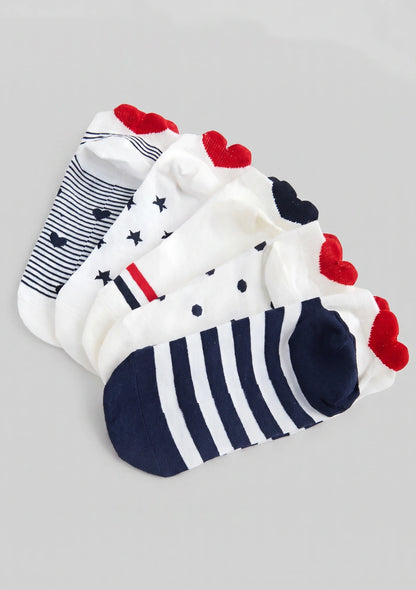 Kurze Socken mit bunten Drucken - 5er-Pack