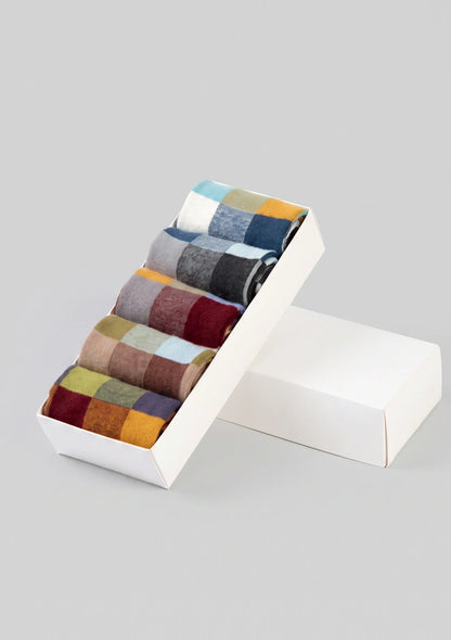 5er-Pack bunte gemusterte Socken für Herren