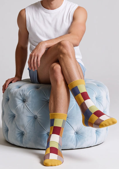 5er-Pack bunte gemusterte Socken für Herren