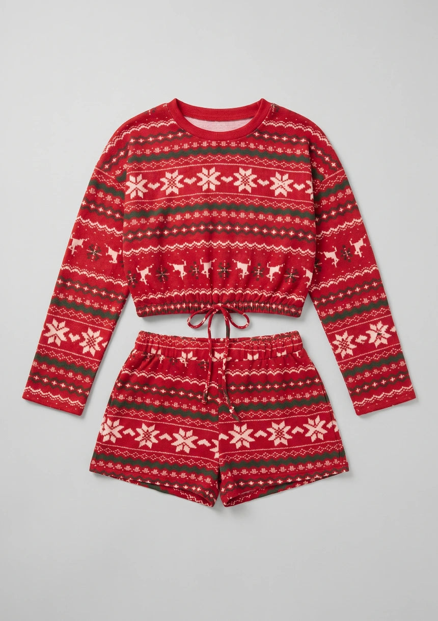 Festliches kurzes Pyjama-Set für Damen