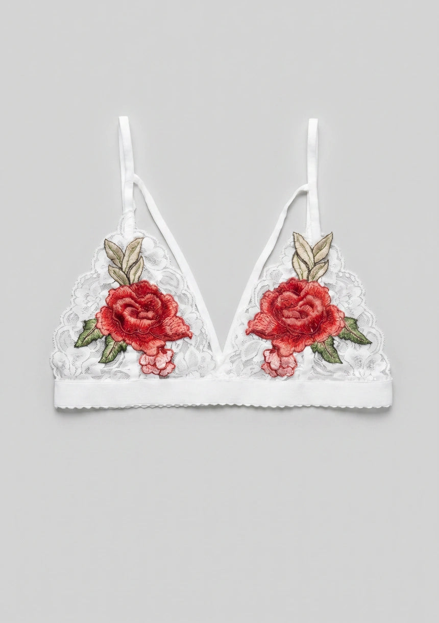 Spitzen-Bralette mit floralem Design