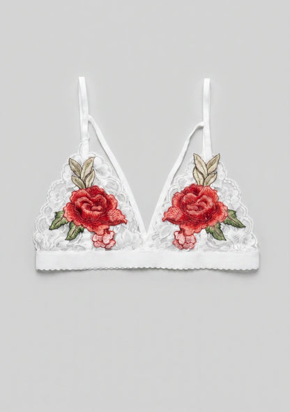 Spitzen-Bralette mit floralem Design