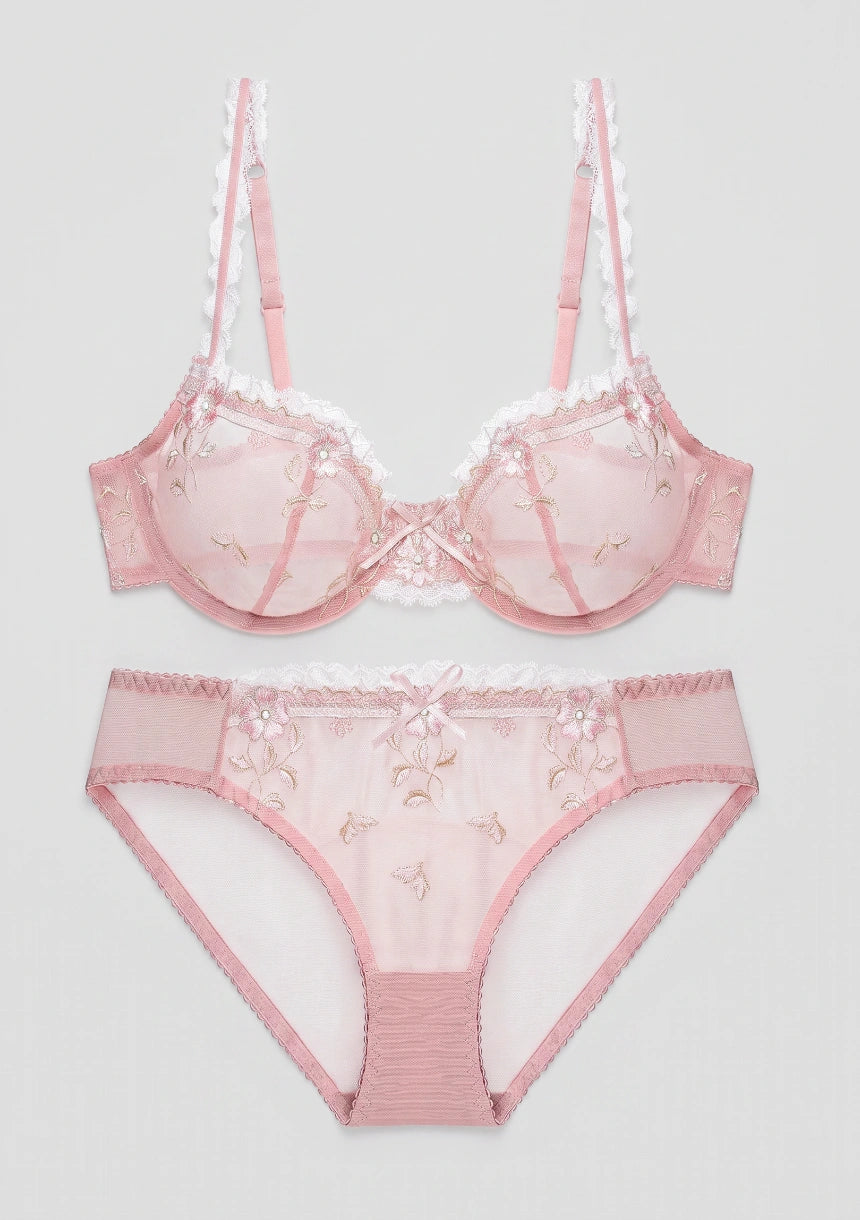 Blumiges Spitzen-Lingerie-Set