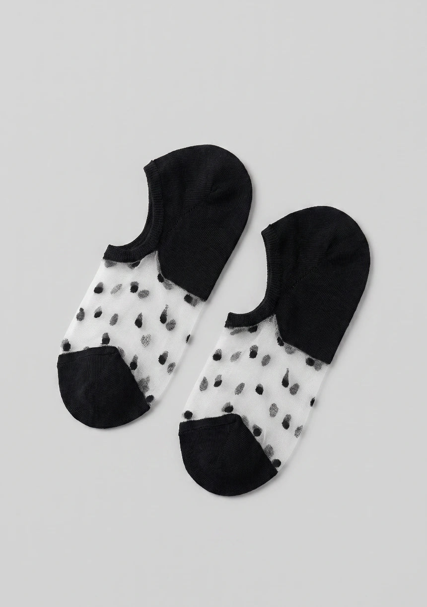 Knöchelsocken mit transparentem Einsatz