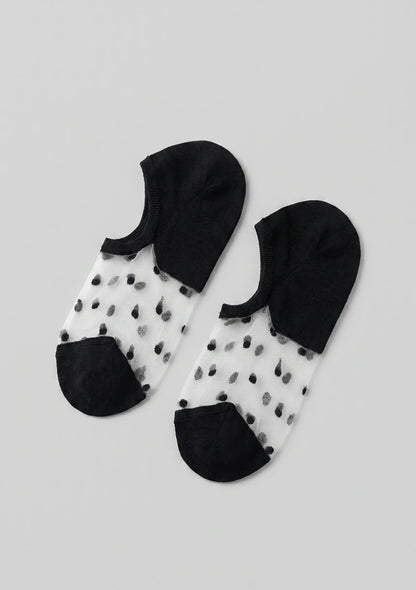Knöchelsocken mit transparentem Einsatz