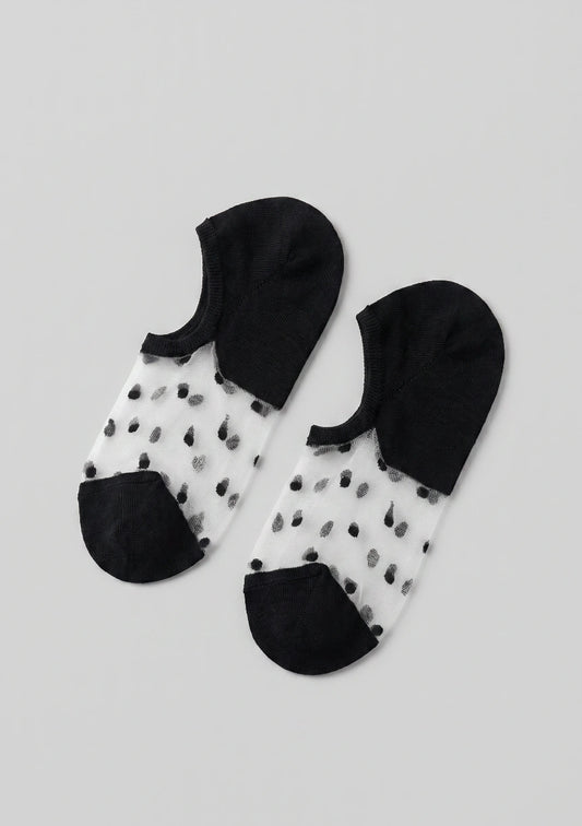 Knöchelsocken mit transparentem Einsatz
