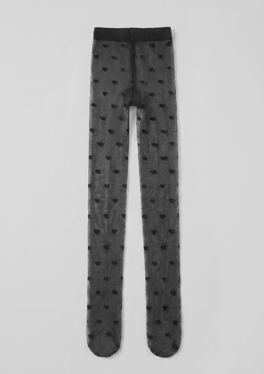 Damen Strumpfhose mit Herzmuster