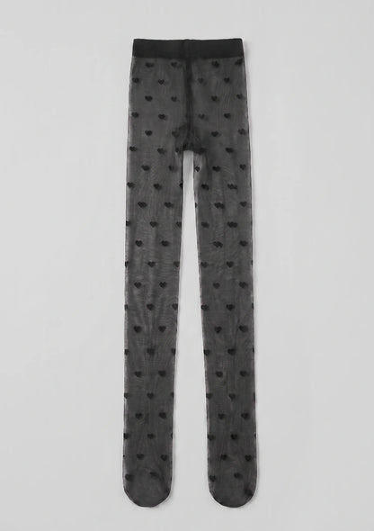 Damen Strumpfhose mit Herzmuster