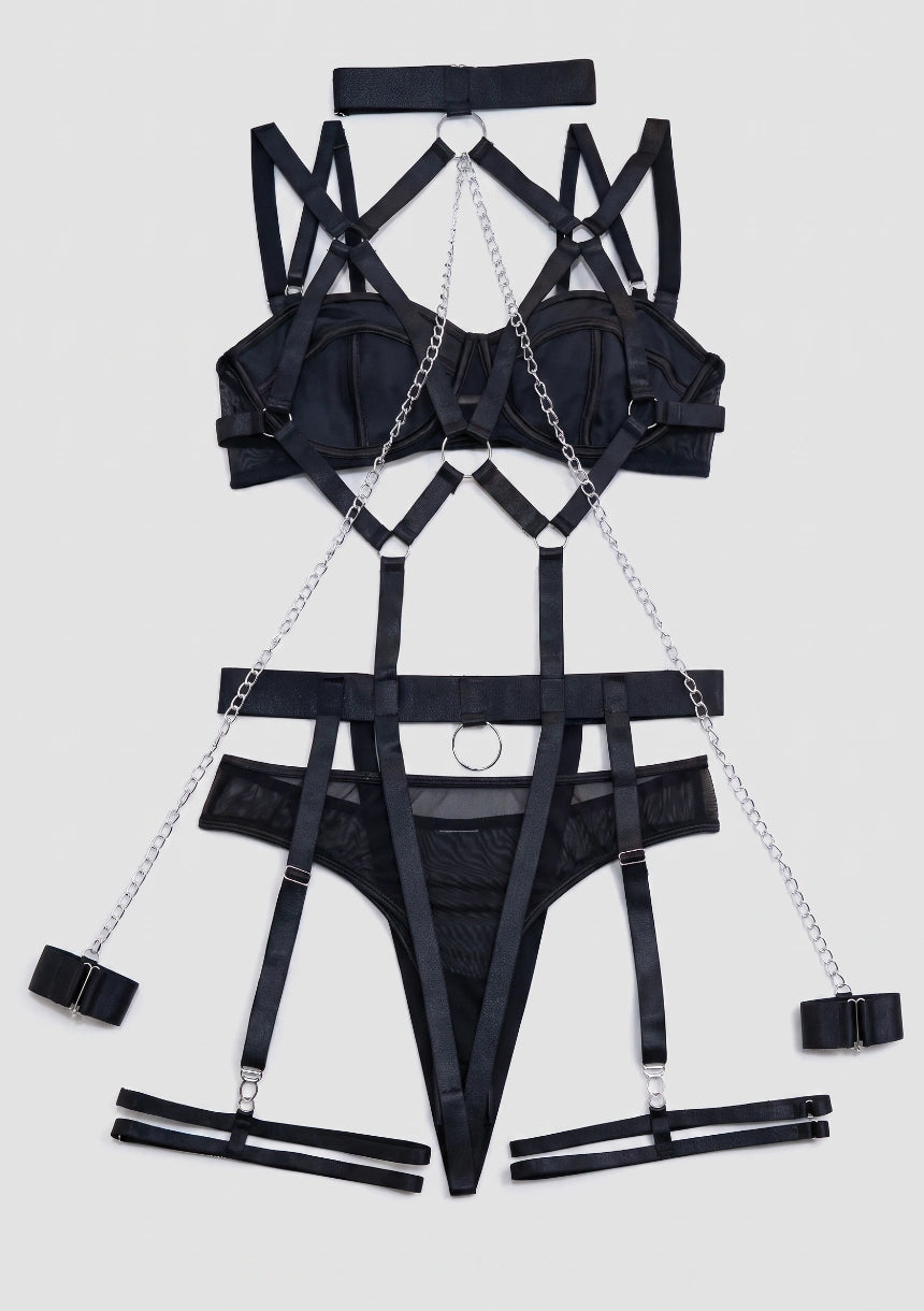 Lingerie-Set mit Strumpfhalter