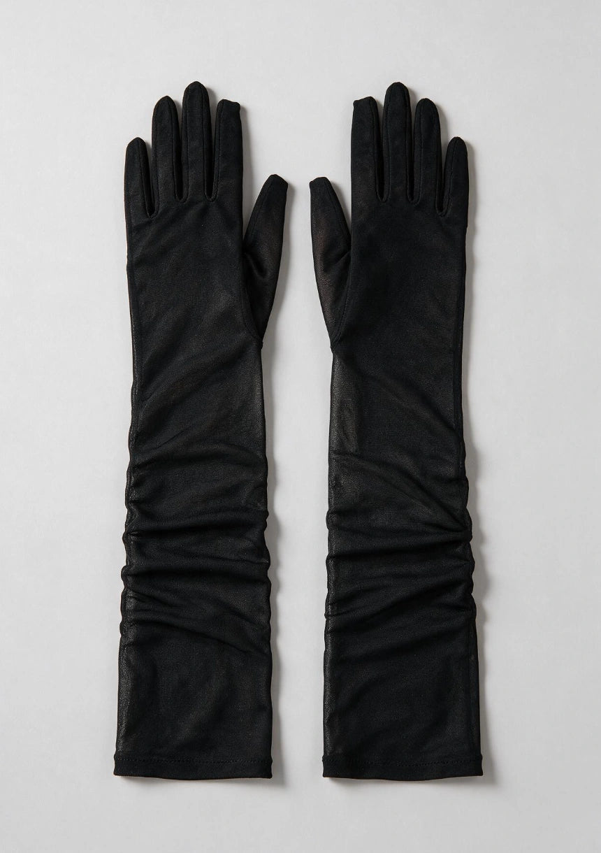Lange transparente Handschuhe