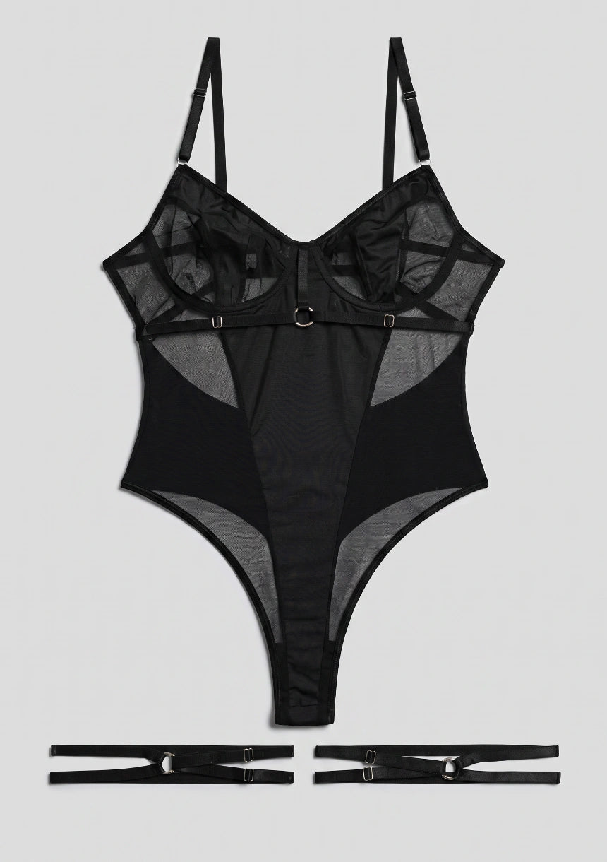 Spitzen-Bodysuit mit offenem Rücken