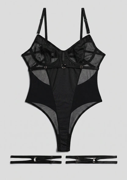 Spitzen-Bodysuit mit offenem Rücken