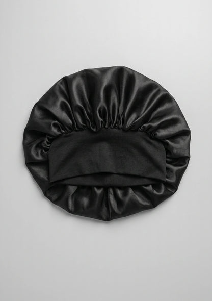 Satin Schlafhaube mit breitem Gummiband