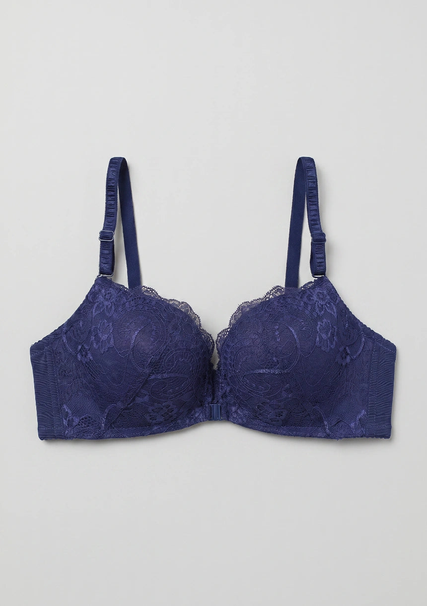 Spitzen-Frontverschluss Push-Up-BH