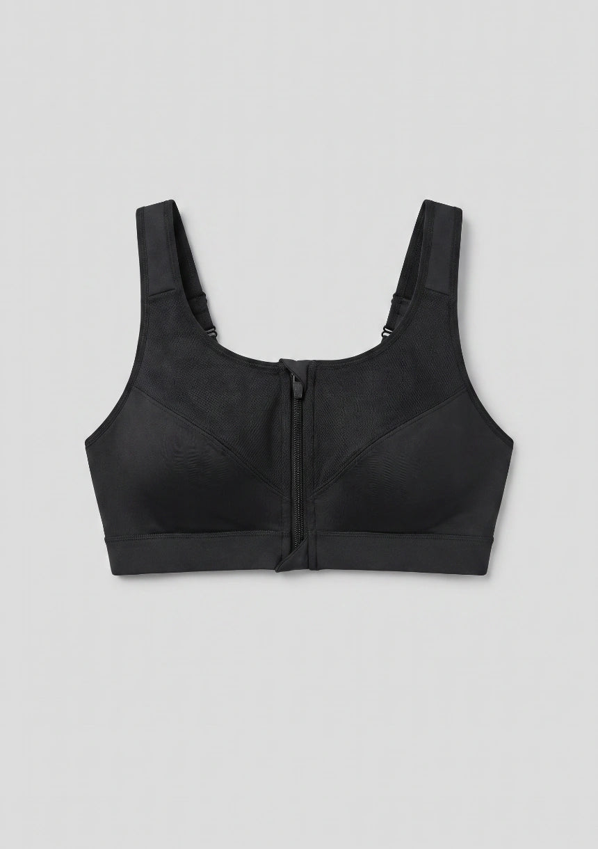 Plus-Size-Sport-BH mit Reißverschluss