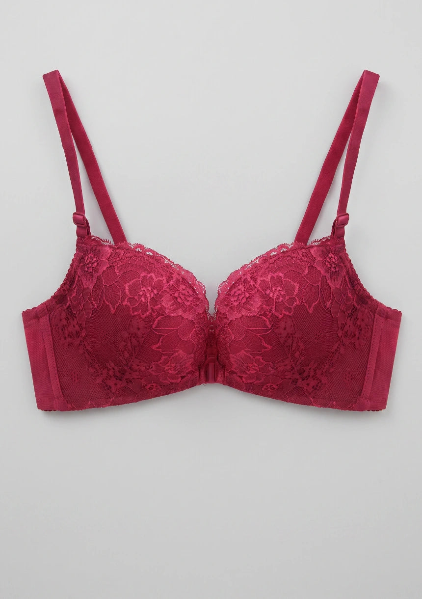Spitzen-Frontverschluss Push-Up-BH