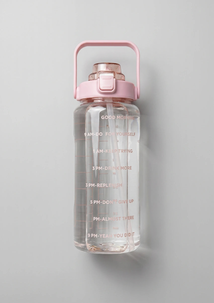 Transparente motivierende Wasserflasche