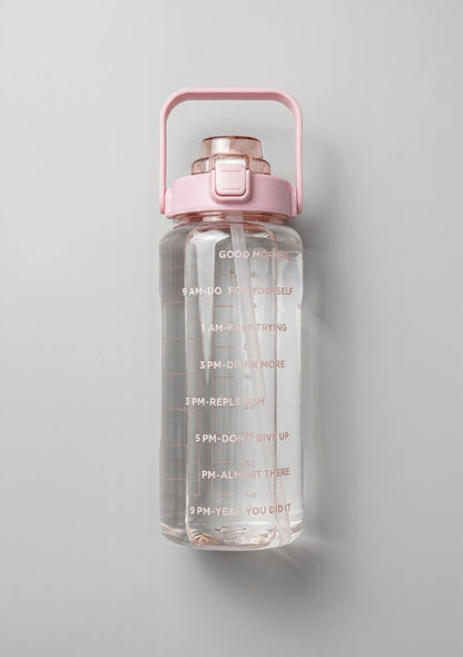 Transparente motivierende Wasserflasche