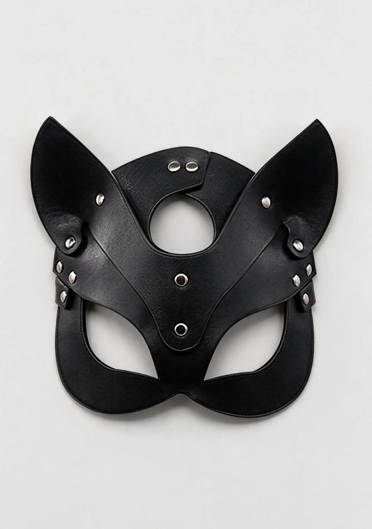 Leder Katzenmaske mit Ohren