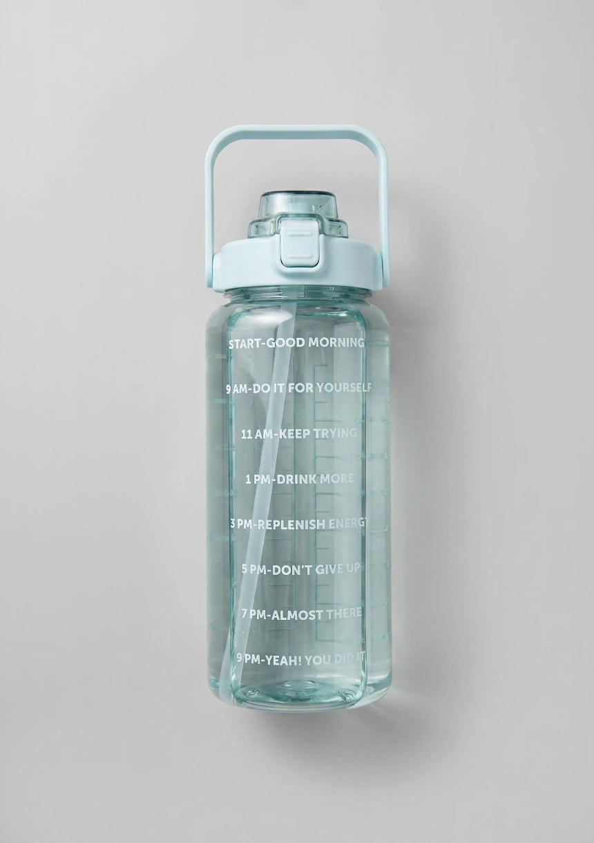 Transparente motivierende Wasserflasche