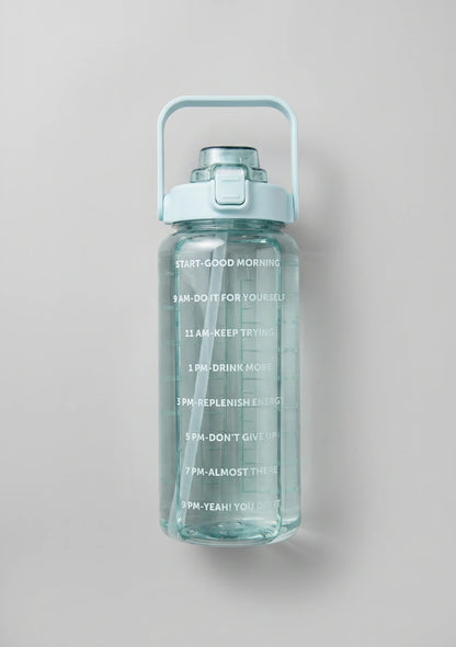Transparente motivierende Wasserflasche