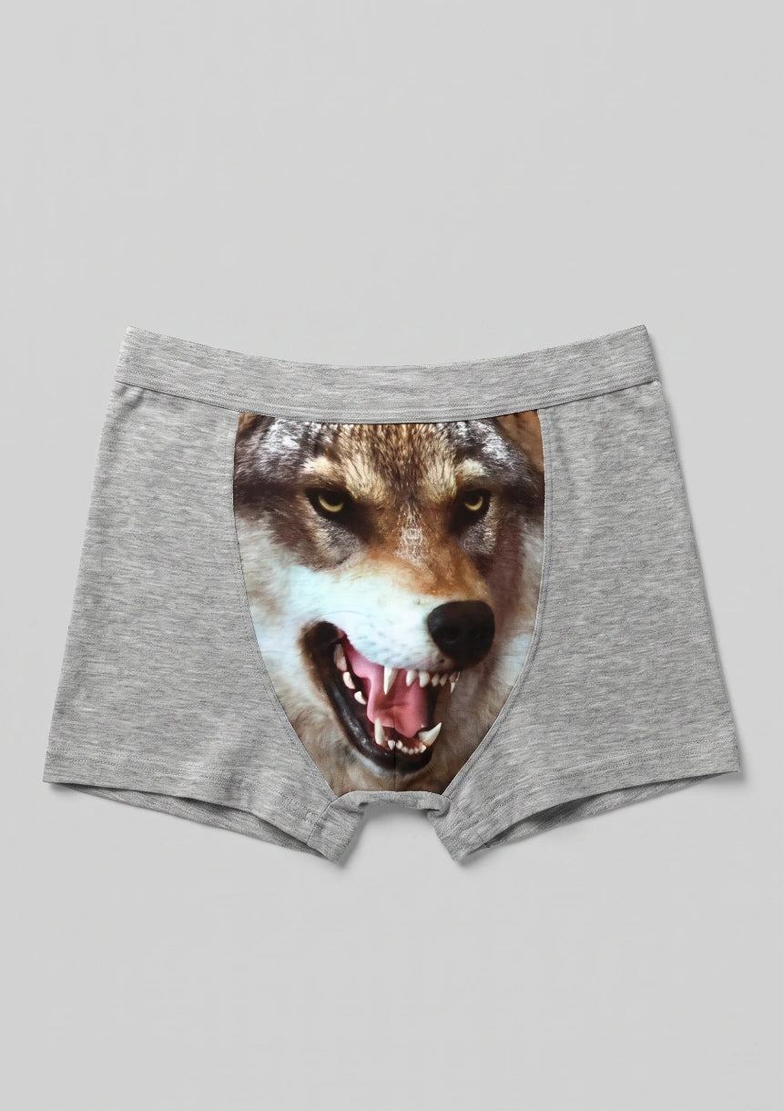 Herren Boxershorts mit Wolf Design