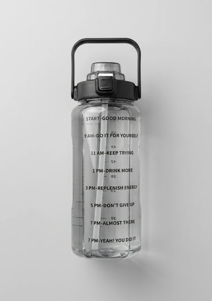 Transparente motivierende Wasserflasche
