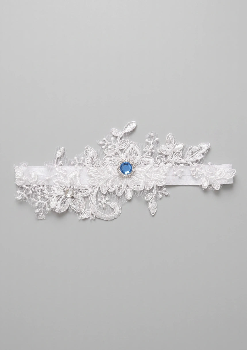 Blumenförmiger Strumpfhalter mit Zirkonia