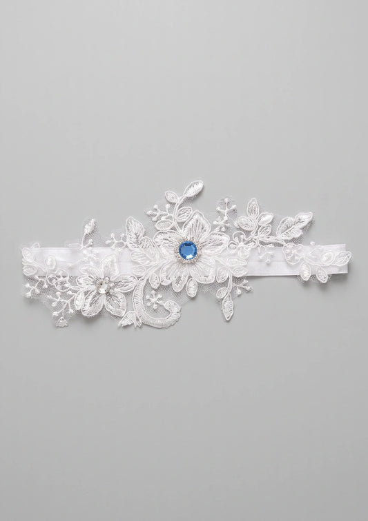 Blumenförmiger Strumpfhalter mit Zirkonia