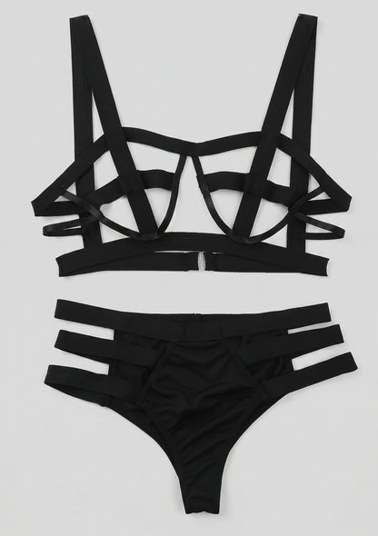 Lingerie-Set mit dekorativen Trägern