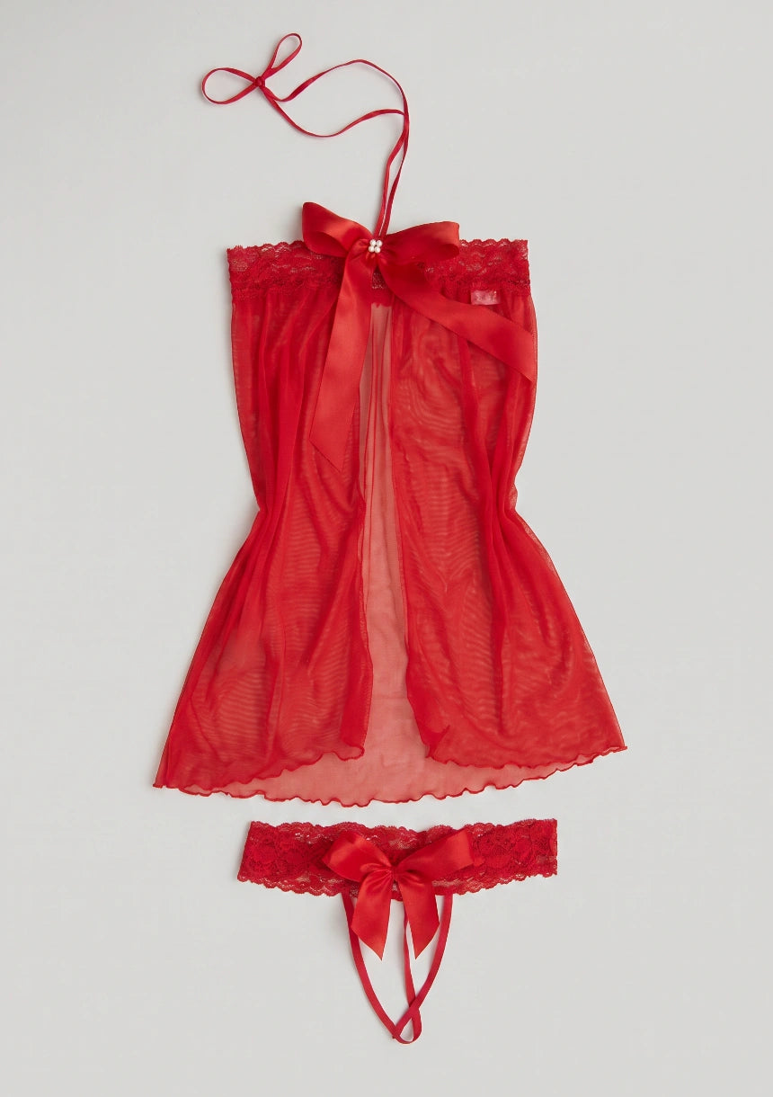 Nachtkleid mit Schlitzdetails