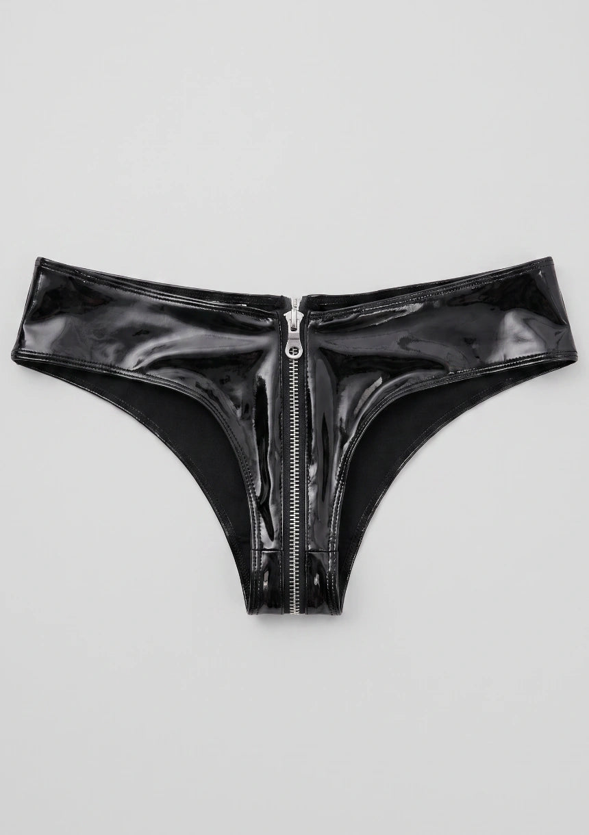 Latex Slips mit Reißverschluss