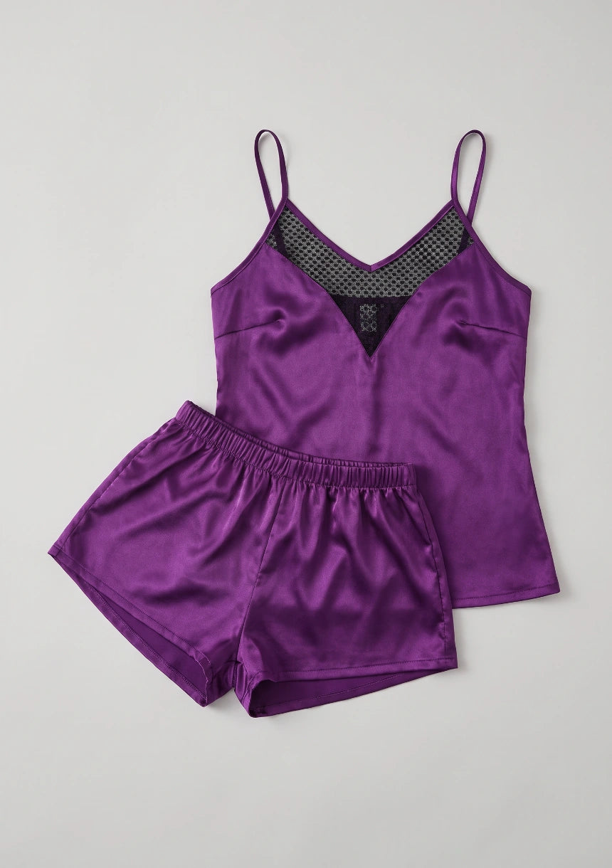 Damen-Pyjamas mit Mesh-Bustier