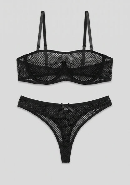 Spitzen-Mesh-Lingerie-Set