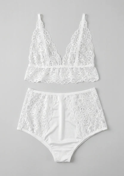 Spitzen-Hochbund-Lingerie-Set
