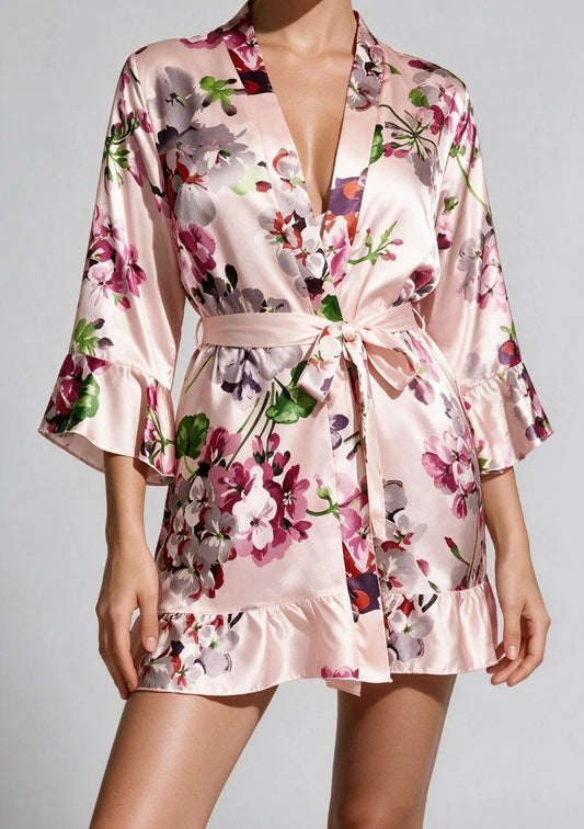 Blumige Damenrobe