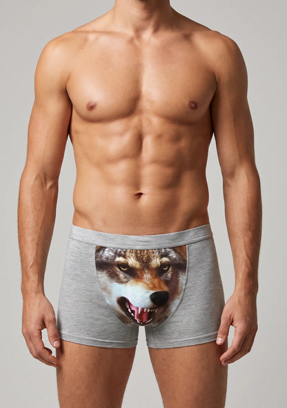 Herren Boxershorts mit Wolf Design